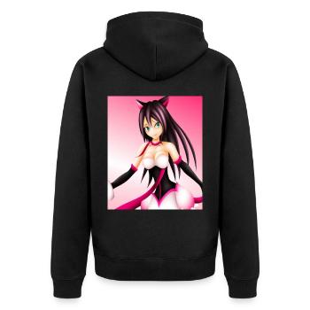 Japan Anime Drawing - Unisex Premium Organic Zip Hoodie - black - Back - Nico (187cm)