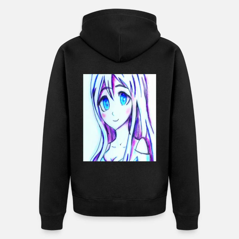 Dessin d’anime au Japon - Veste à capuche bio Premium Unisexe - noir