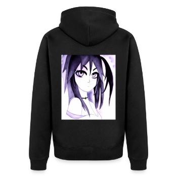 Japan Anime Drawing - Unisex Premium Organic Zip Hoodie - black - Back - Nico (187cm)