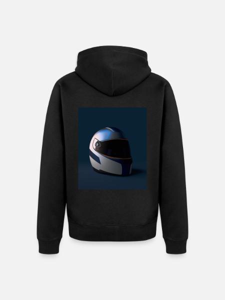Motorcyclist Helmet - Unisex Premium Organic Zip Hoodie - black