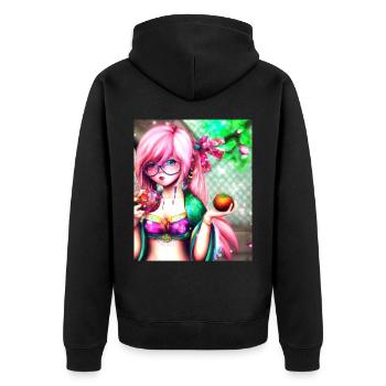 Japan Anime Drawing - Unisex Premium Organic Zip Hoodie - black - Back - Nico (187cm)