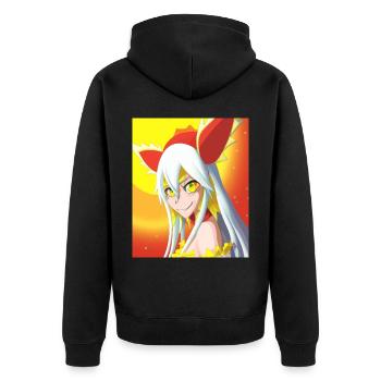 Japan Anime Drawing - Unisex Premium Organic Zip Hoodie - black - Back - Nico (187cm)