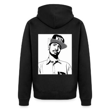 Hip Hopper Rapper - Unisex Premium Organic Zip Hoodie - black - Back - Nico (187cm)