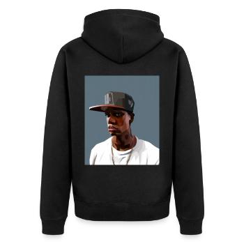 Hip Hopper Rapper - Unisex Premium Organic Zip Hoodie - black - Back - Nico (187cm)
