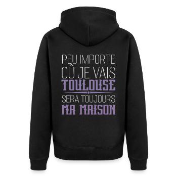 toulouse chez moi cadeau homme femme Toulouse - Veste à capuche bio Premium Unisexe - noir - Dos - Nico (187cm)