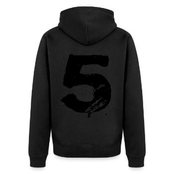 Maillot 5 numéros - Veste à capuche bio Premium Unisexe - noir - Dos - Nico (187cm)