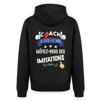 Coach basket humour Cadeau Homme - Veste à capuche bio Premium Unisexe - noir - Dos - Nico (187cm)