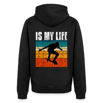Le skate est ma vie Skateboard Skateboard Cadeau de skateboard - Veste à capuche bio Premium Unisexe - noir - Dos - Nico (187cm)