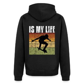 Le skate est ma vie Skateboard Skateboard Cadeau de skateboard - Veste à capuche bio Premium Unisexe - noir - Dos - Nico (187cm)