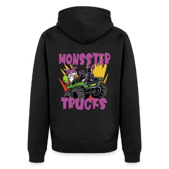 Easter Bunny et Easter Egg Monster Truck Rccars - Veste à capuche bio Premium Unisexe - noir - Dos - Nico (187cm)
