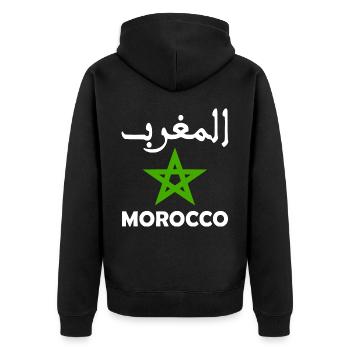 Maroc - Veste à capuche bio Premium Unisexe - noir - Dos - Nico (187cm)