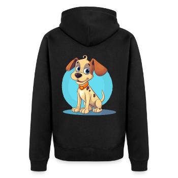 Conception de chien mignon pour les propriétaires de chiens - Veste à capuche bio Premium Unisexe - noir - Dos - Nico (187cm)