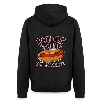 Hotdog Eating Contest Athlete 2 - Unisex Premium Bio Zip Hoodie - Schwarz - Hinten - Nico (187cm)