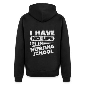 Je n’ai pas de vie Je suis à l’école d’infirmières 3 - Veste à capuche bio Premium Unisexe - noir - Dos - Nico (187cm)