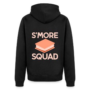S'more Squad 4 - Unisex Premium Bio Zip Hoodie - Schwarz - Hinten - Nico (187cm)
