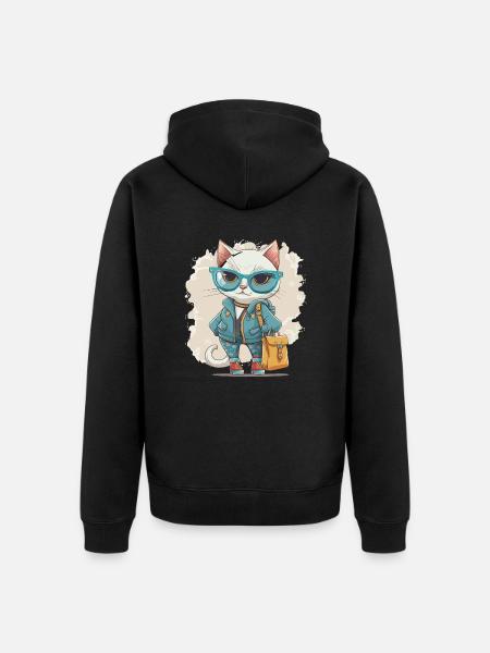 Katzenmode - Unisex Premium Bio Zip Hoodie - Schwarz