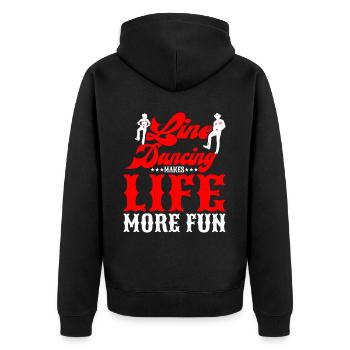 Line Dancing Makes Life More Fun - Unisex Premium Organic Zip Hoodie - black - Back - Nico (187cm)