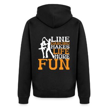 Line Dancing Makes Life More Fun 3 - Unisex Premium Organic Zip Hoodie - black - Back - Nico (187cm)