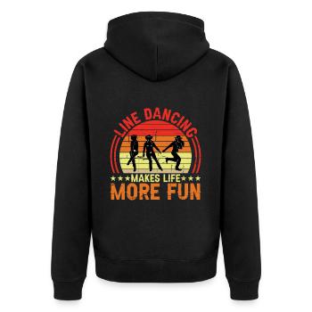 Line Dancing Makes Life More Fun 2 - Unisex Premium Organic Zip Hoodie - black - Back - Nico (187cm)