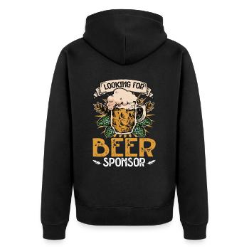 À la recherche d’un sponsor de bière 2 - Veste à capuche bio Premium Unisexe - noir - Dos - Nico (187cm)