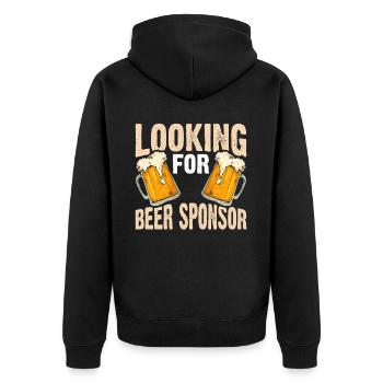 À la recherche d’un sponsor de bière 3 - Veste à capuche bio Premium Unisexe - noir - Dos - Nico (187cm)