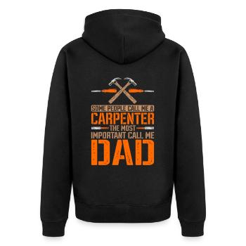 Certaines personnes m’appellent un charpentier 3 - Veste à capuche bio Premium Unisexe - noir - Dos - Nico (187cm)
