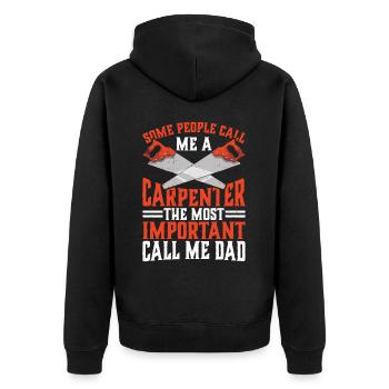 Certaines personnes m’appellent charpentier - Veste à capuche bio Premium Unisexe - noir - Dos - Nico (187cm)