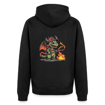 Dragons Breath - Unisex Premium Organic Zip Hoodie - black - Back - Nico (187cm)