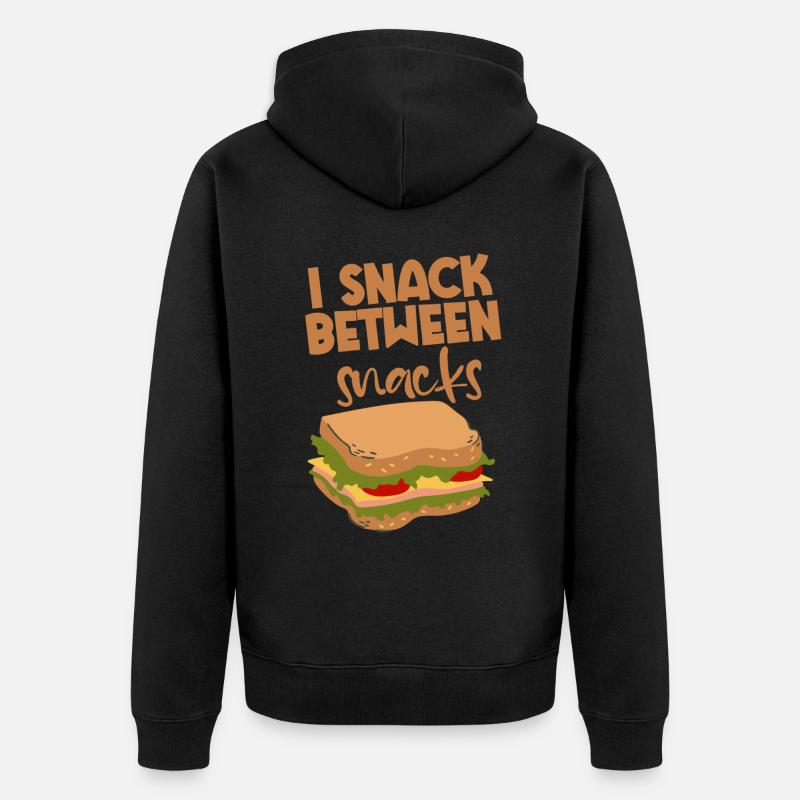 I Snack Between Snacks 2 - Unisex Premium Bio Zip Hoodie - Schwarz