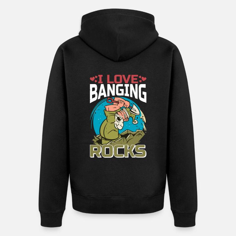 J’aime Banging Rocks 2 - Veste à capuche bio Premium Unisexe - noir