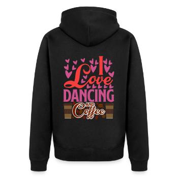 I Love Dancing And Coffee 2 - Unisex Premium Organic Zip Hoodie - black - Back - Nico (187cm)