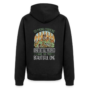 J’ai le plus beau jardin 2 - Veste à capuche bio Premium Unisexe - noir - Dos - Nico (187cm)