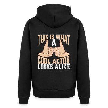 This Is What A Cool Actor Looks Alike - Unisex Premium Organic Zip Hoodie - black - Back - Nico (187cm)