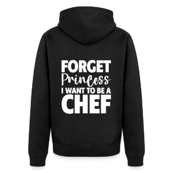 Oubliez la princesse, je veux être un chef - Veste à capuche bio Premium Unisexe - noir - Dos - Nico (187cm)