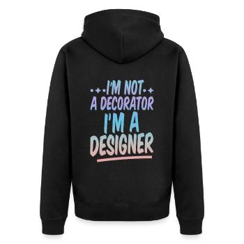 Je ne suis pas un décorateur, je suis un designer 2 - Veste à capuche bio Premium Unisexe - noir - Dos - Nico (187cm)