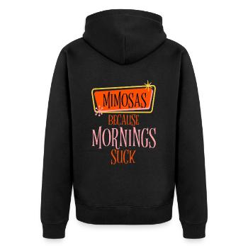 Mimosas Parce Que Les Matins Sont Nuls 2 - Veste à capuche bio Premium Unisexe - noir - Dos - Nico (187cm)