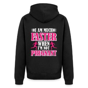 Je suis beaucoup plus rapide quand je ne suis pas enceinte 5 - Veste à capuche bio Premium Unisexe - noir - Dos - Nico (187cm)