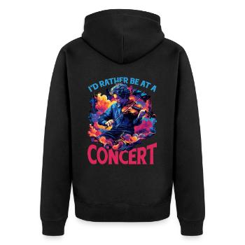 Je préfère être à un concert 9 - Veste à capuche bio Premium Unisexe - noir - Dos - Nico (187cm)