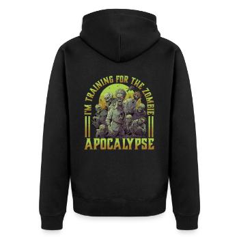 Je m’entraîne pour l’apocalypse zombie 16 - Veste à capuche bio Premium Unisexe - noir - Dos - Nico (187cm)