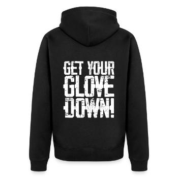 Get Your Glove Down 3 - Unisex Premium Organic Zip Hoodie - black - Back - Nico (187cm)