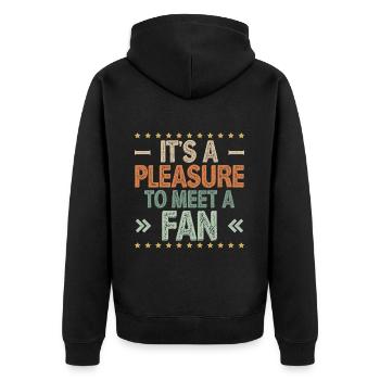 C’est un plaisir de rencontrer un fan 3 - Veste à capuche bio Premium Unisexe - noir - Dos - Nico (187cm)