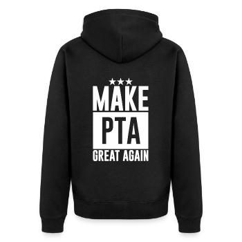 Make PTA Great Again 2 - Unisex Premium Bio Zip Hoodie - Schwarz - Hinten - Nico (187cm)