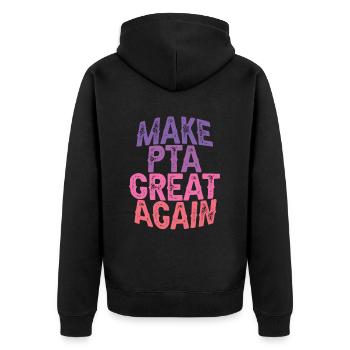 Make PTA Great Again 3 - Unisex Premium Bio Zip Hoodie - Schwarz - Hinten - Nico (187cm)