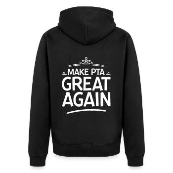 Make PTA Great Again 4 - Unisex Premium Bio Zip Hoodie - Schwarz - Hinten - Nico (187cm)