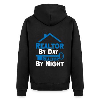 Realtor By Day Realtor By Night 2 - Unisex Premium Organic Zip Hoodie - black - Back - Nico (187cm)