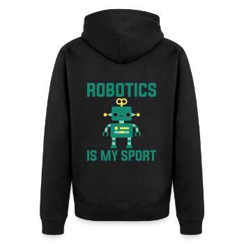 Robotics Is My Sport 2 - Unisex Premium Organic Zip Hoodie - black - Back - Nico (187cm)