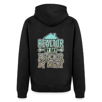 Realtor By Day Realtor By Night 4 - Unisex Premium Organic Zip Hoodie - black - Back - Nico (187cm)