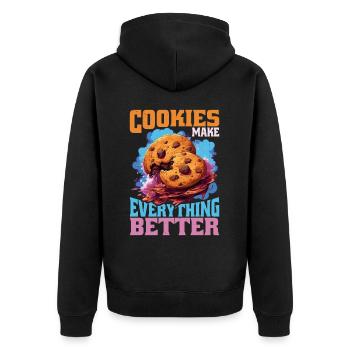 Les cookies rendent tout meilleur 9 - Veste à capuche bio Premium Unisexe - noir - Dos - Nico (187cm)