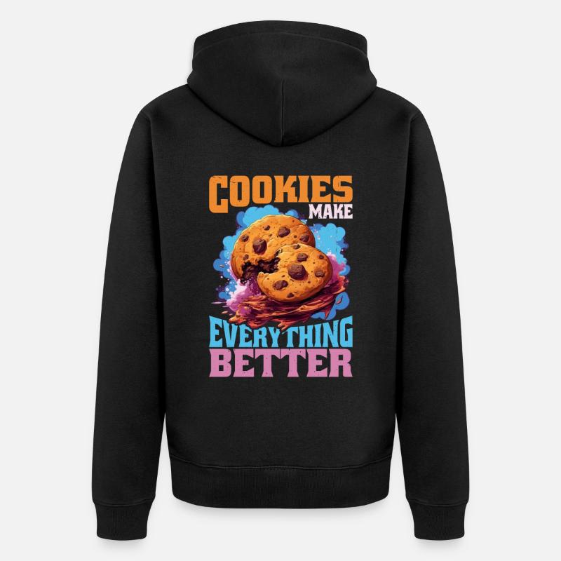 Cookies Make Everything Better 9 - Unisex Premium Bio Zip Hoodie - Schwarz
