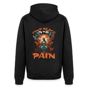 Trouver la paix dans la douleur 20 - Veste à capuche bio Premium Unisexe - noir - Dos - Nico (187cm)
